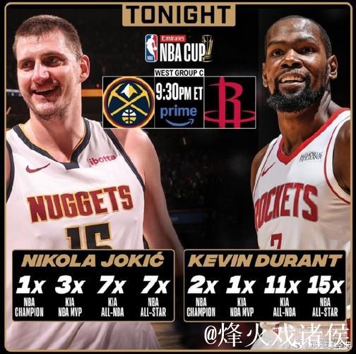 火箭输掘金！杜兰特奥科吉攻守兼备，2小将上头，约基奇压制申京